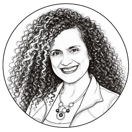 Line-drawing portrait of Crissy Madden